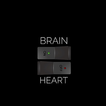 Words, Inscription, Heart, Brain, Off, On HD wallpaper