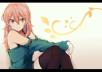 Anime, The Idolm@ster Cinderella Girls, Earrings, Idolm@ster Cinderella Girls, Long Hair, Mika Jougasaki, Orange Hair, Pantyhose, Smile, Yellow Eyes, The Idolm@ster HD wallpaper