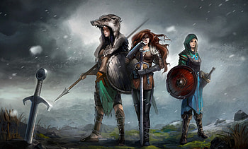 warriors, knight, squire, hunter, warrior HD wallpaper