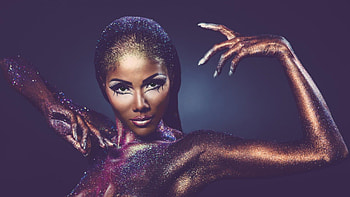 Golden Girl, golden, girl, model, woman HD wallpaper