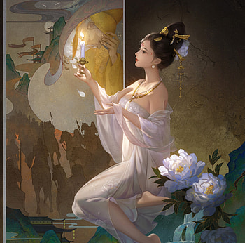 :), lightwing academy, lotus, frumusete, art, man, gorgeous, girl, goddess, superb, fantasy, lightwingacademy, yellow, luminos HD wallpaper
