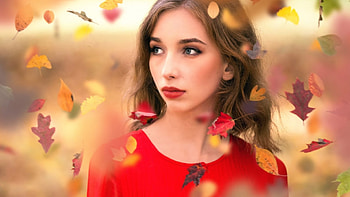 Autumn Beauty, autumn, girl, model, leaves HD wallpaper