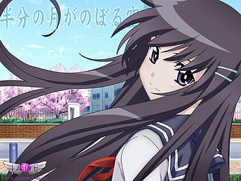 Breeze, anime girl, anime, smile, school uniform, school girl HD wallpaper