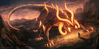 Fire Colossus Pyrius Artwork, artist, artwork, deviantart, digital-art HD wallpaper