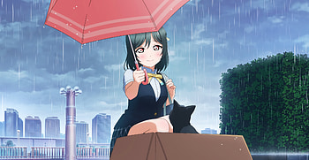 Love live!, beautiful anime girl, red-eyes HD wallpaper