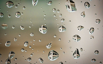 Water, Drops, Reflection, Macro, Surface, After The Rain HD wallpaper