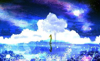 Art, Silhouette, Wood, Tree, Starry Sky, Loneliness HD wallpaper