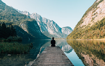 Nature, Mountains, Lake, Pier, Seclusion, Privacy, Loneliness HD wallpaper