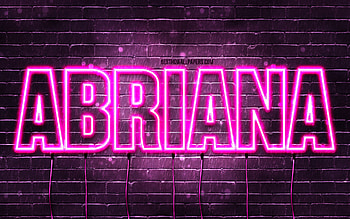 Abriana, , with names, female names, Abriana name, purple neon lights, Abriana Birtay, Happy Birtay Abriana, popular italian female names, with Abriana name HD wallpaper