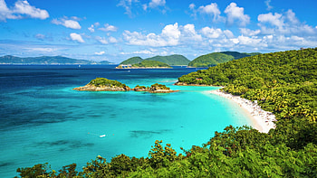Caribbean Islands, Trunk Bay scenery, St. John Virgin Islands, Caribbean beauty HD wallpaper