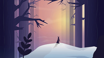 Rabbit Alone Minimal Forest , rabbit, artist, artwork, digital-art, minimalism, minimalist HD wallpaper