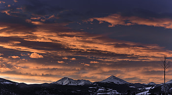 Nature, Sunset, Mountains, Clouds, Vertex, Tops HD wallpaper