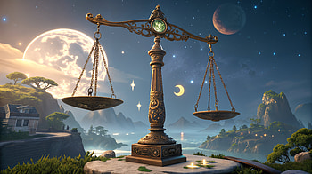 Libra: A Stunning Astrological, Libra (Astrology), scales, moon, fantasy HD wallpaper