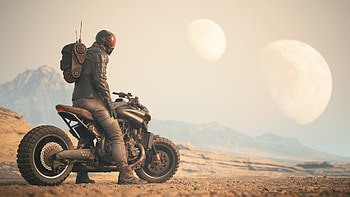 Dystopian Rider, artist, artwork, artstation HD wallpaper