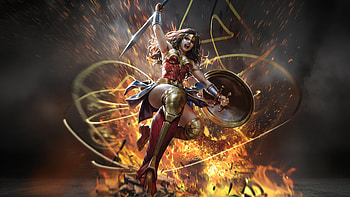 Wonder Woman Defying, wonder-woman, superheroes, artwork, art, digital-art HD wallpaper