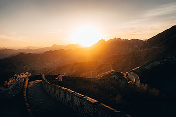 People, Nature, Sunset, Mountains, Building, Wall HD wallpaper