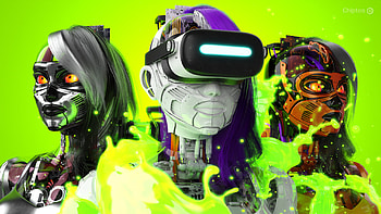Chiptos X 3D Robot Girl Mirai Robot Woman NFT Background Radioactive HD wallpaper