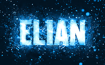 Happy Birtay Elian, , blue neon lights, Elian name, creative, Elian Happy Birtay, Elian Birtay, popular american male names, with Elian name, Elian HD wallpaper