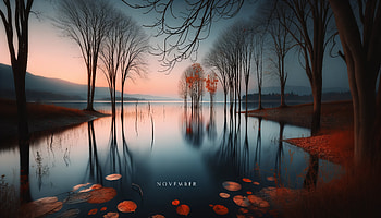 Autumn Serenity Lake, november, landscape, lake, Autumn, tree HD wallpaper