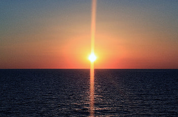 Sunset At Sea, sea, sunsets, nature, mediterranean sea, water, sun HD wallpaper