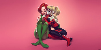 Poison Ivy Harley Quinn , poison-ivy, harley-quinn, superheroes, artist, artwork, digital-art HD wallpaper