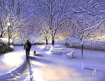 Walking in the Snow, winter, white trees, holidays, walking, attractions in dreams, parks, love four seasons, Christmas, snow, xmas and new year HD wallpaper