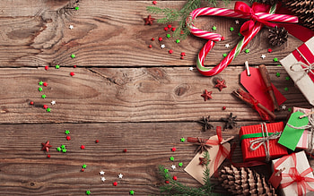Merry Christmas!, brown, wood, craciun, christmas, green, red, card HD wallpaper