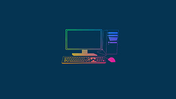 Computer Minimalism, computer, minimalism, artist, digital-art, mouse, keyboard HD wallpaper