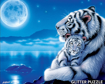 CEACO, white, puzzle, tiger, cub HD wallpaper