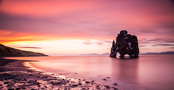 Icleand Midnight Sunset , sunset, iceland, nature HD wallpaper