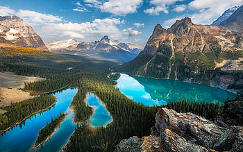 Lake in Canada, national park, Canada, mountains, glacier, lake HD wallpaper