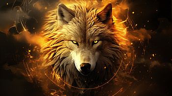 Fiery Wolf, Animal, wolf HD wallpaper