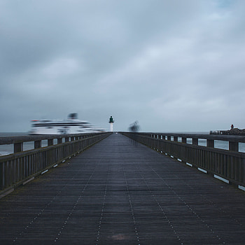 Pier, Miscellanea, Miscellaneous, Traffic, Movement, Long Exposure, Lighthouse HD phone wallpaper