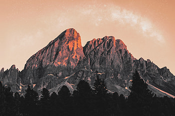 Golden shining peaks, mountains, nature HD wallpaper