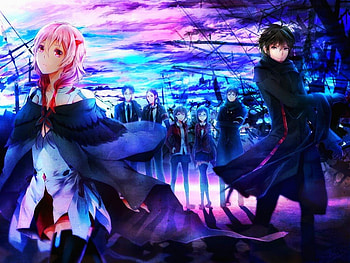 The Last Fight, Short Hair, Brown hair, Takaomi Sudou, Guilty Crown, Girls, Pink Hair, Black Hair, Ouma Shu, Samukawa Yahiro, Cool, Herikawa Miyabi, Purple Light, Shijou Saeko, Red Eyes, Friends, Boys, Anime, Hirohide Nanba, Yuzuriha inori, Long Hair HD wallpaper