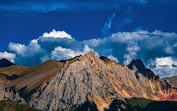 Dongda Mount in Tibet, morning, asia, landscape, clouds, sky HD wallpaper
