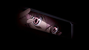 Eyes dark pink hair anime pink eyes simple background black . HD wallpaper