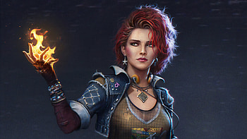 Girl Has Fire On His Hand, artist, artwork, artstation HD wallpaper