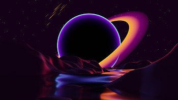 Abyss World, calm, psychedelic, colorful, planet, Sci Fi, planet rise HD wallpaper