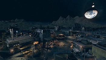 Starry Moonlit Night over Sci-Fi Settlement, video game, Starfield HD wallpaper