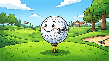 Smiling Golf Ball on Tee — HD wallpaper