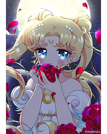 Sailor moon, head, magenta HD phone wallpaper