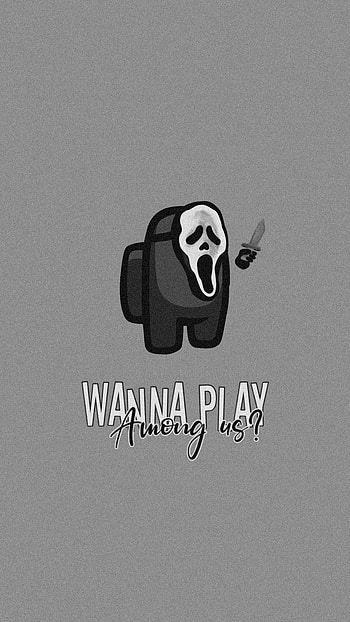AmongUs v2, b&w, amongus, ghostface, black, scream, 9:16 HD phone wallpaper