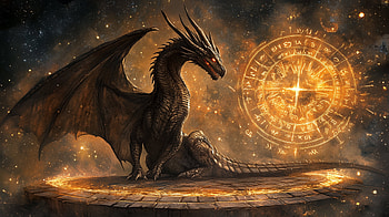 Golden Dragon Rune: of Mystical Majesty, dragon, Rune, golden HD wallpaper