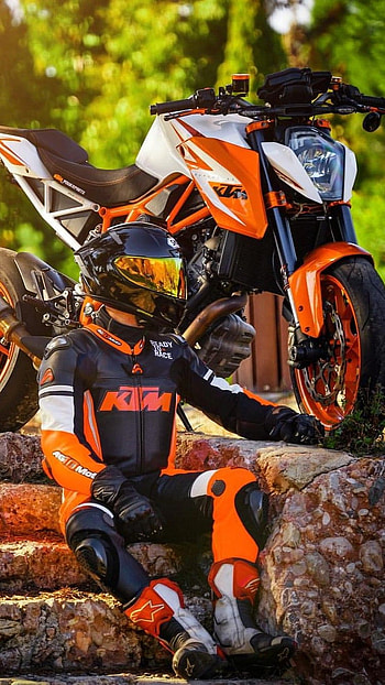 Ktm Bike, Rider Bike, Orange Bike HD phone wallpaper