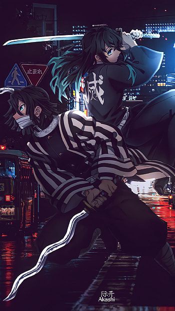 Tokito e obanai, kimetsu, hashira, anime HD phone wallpaper