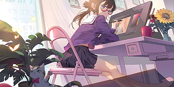 School-Anime, Girl, Anime, art, School HD wallpaper