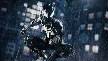 Marvel's Spider-Man 2 | Black Suit Spider-Man Background, video game, Marvel's Spider-Man 2 HD wallpaper