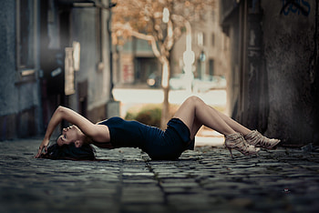 Women Outdoor Lying On Back, girls, model HD wallpaper