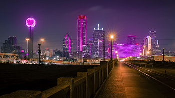 Dallas Texas Skyline, Valentine's Day, Romantic Cityscape HD wallpaper